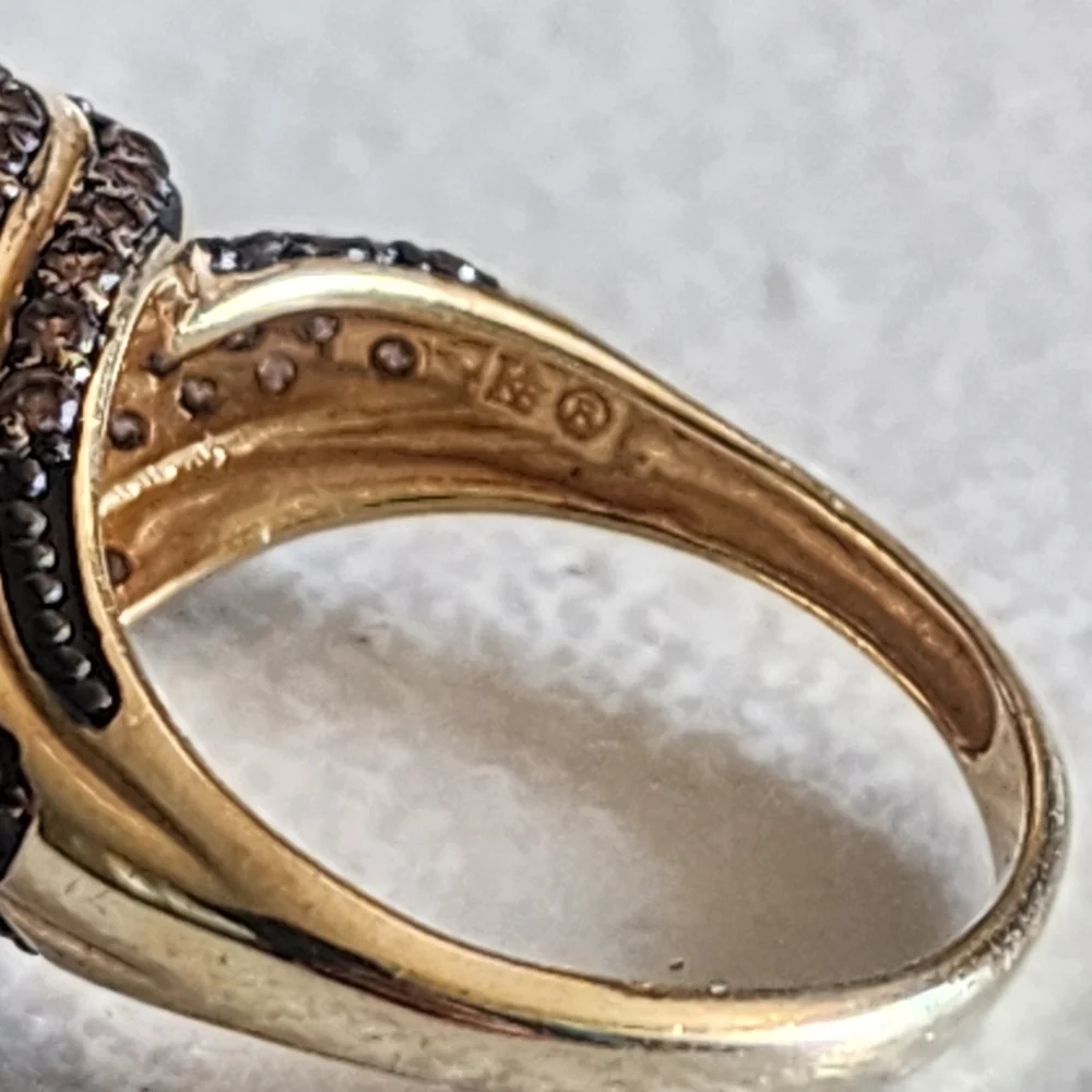 Bella Luce Simulate Champagne And Mocha Diamonds 18k Gold Over Sterling Silver